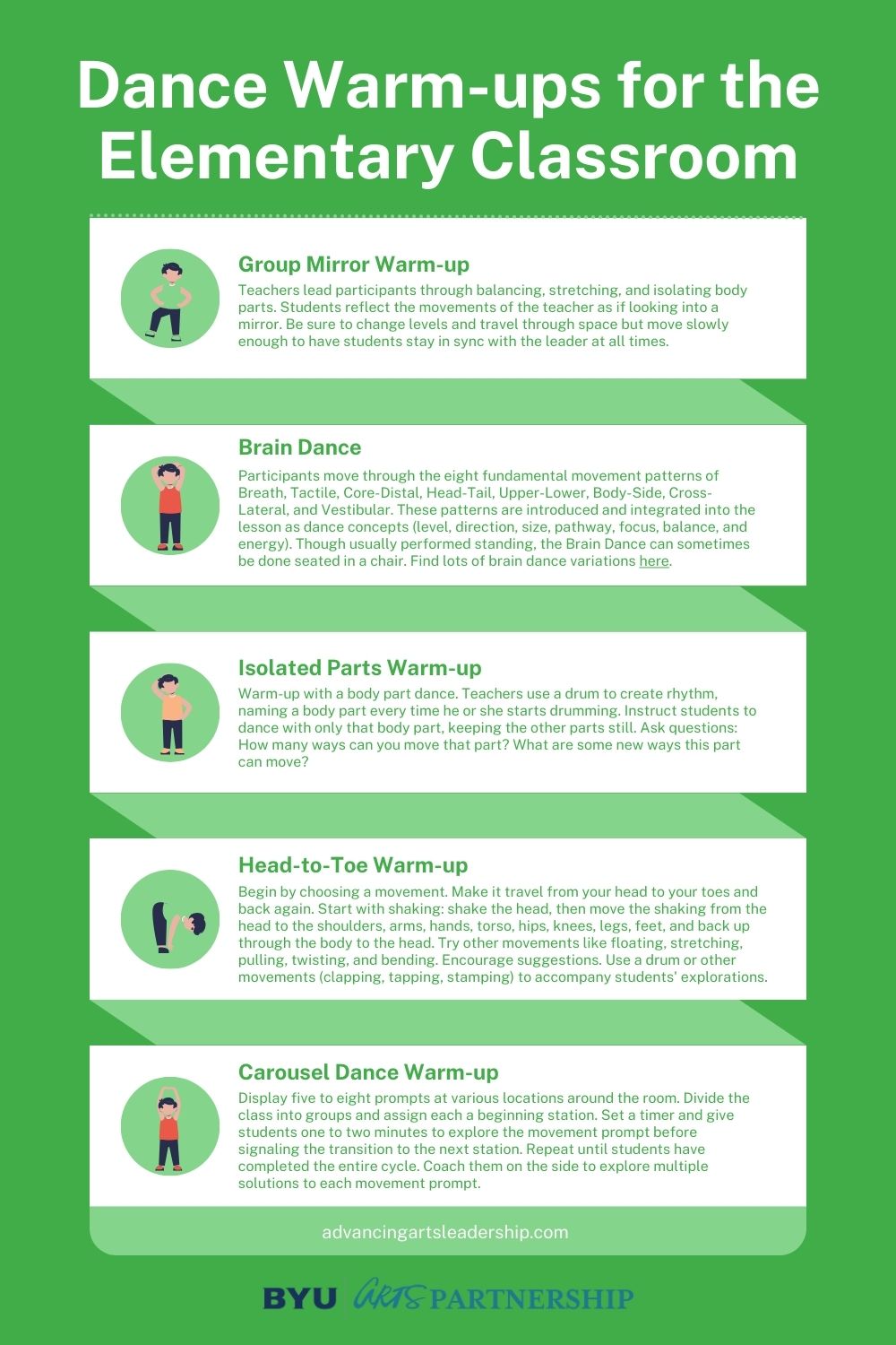Dance warm ups infographic
