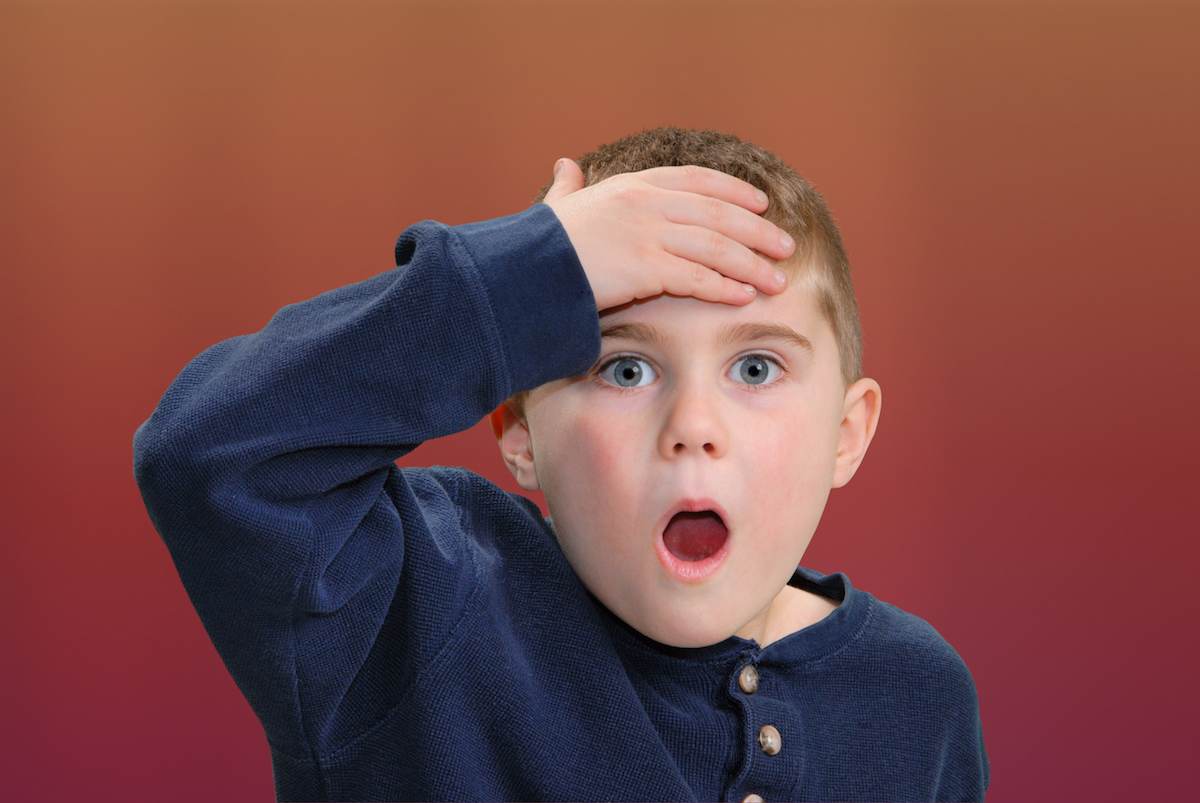 Boy making an exaggerated facial expression